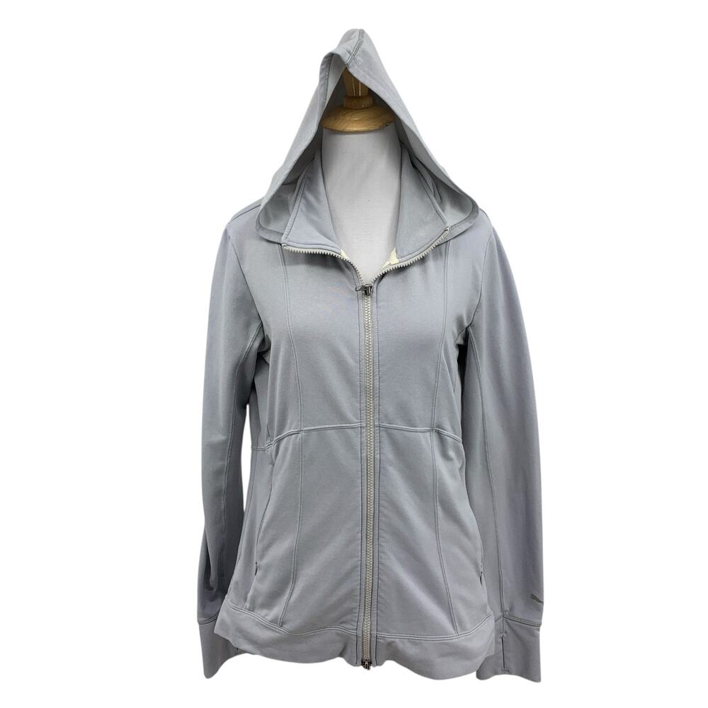Puma Jacket Womens M Medium Iron Drycell Fleece Lined Full Zip Thumbholes Hooded